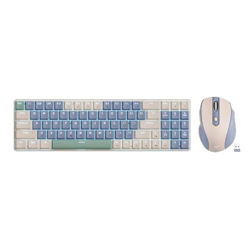 Redragon BS-8772 2.4G Wireless Mechanical Keyboard & Mouse Combo (Red/Pink, Grey/White, Cream/Blue)