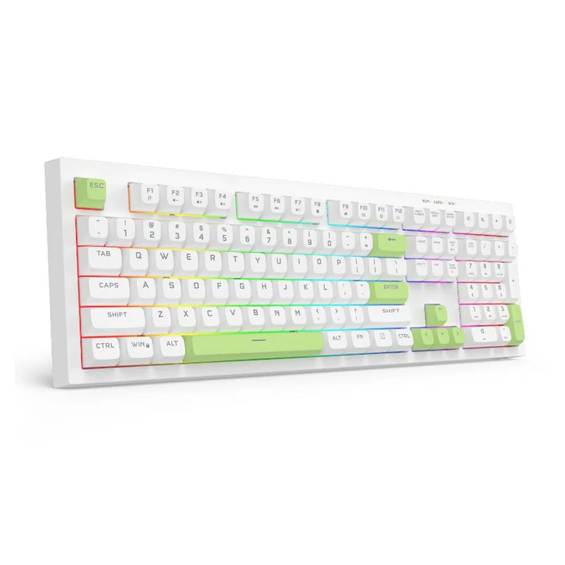 Redragon K518-RGB Crux 108-Key Wired Membrane Gaming Keyboard (Grey/Black, White/Green, Milk Tea)