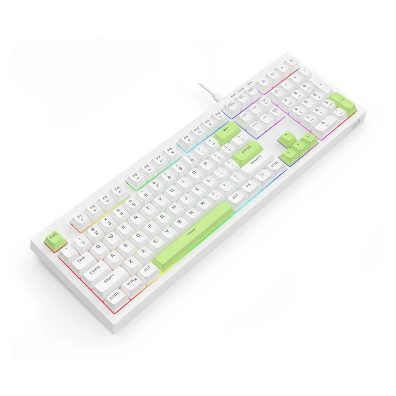 Redragon K518-RGB Crux 108-Key Wired Membrane Gaming Keyboard (Grey/Black, White/Green, Milk Tea)
