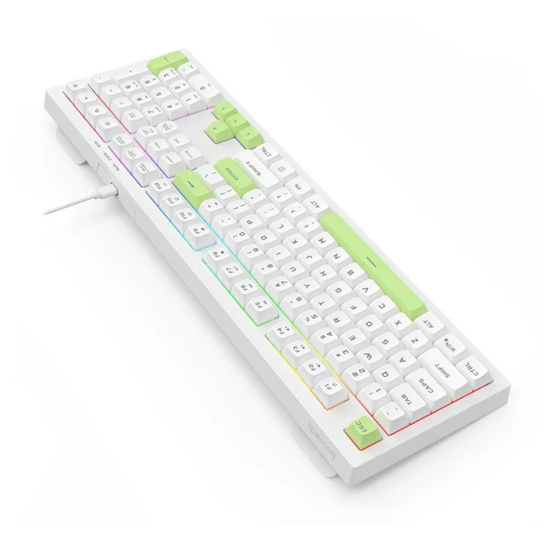 Redragon K518-RGB Crux 108-Key Wired Membrane Gaming Keyboard (Grey/Black, White/Green, Milk Tea)
