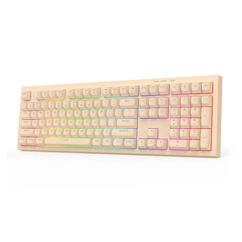 Redragon K518-RGB Crux 108-Key Wired Membrane Gaming Keyboard (Grey/Black, White/Green, Milk Tea)