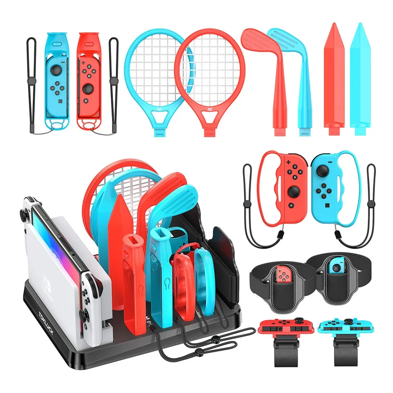 Tokluck Switch Sports Games Accessories Kit (Red/Blue) (TO-SW293)