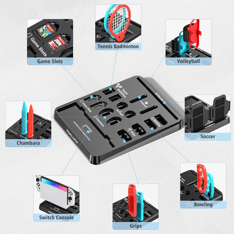 Tokluck Switch Sports Games Accessories Kit (Red/Blue) (TO-SW293)