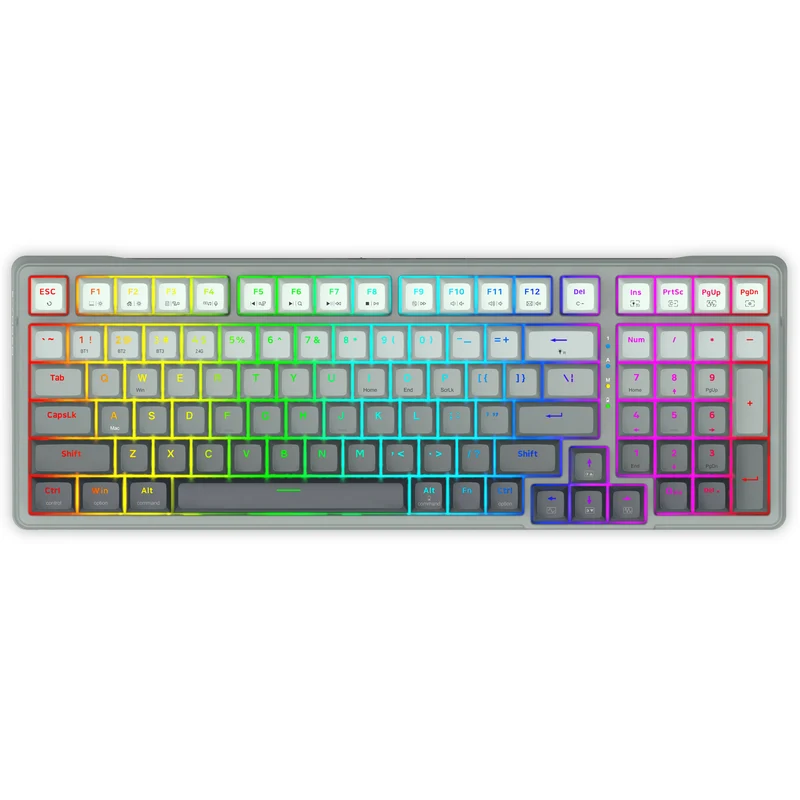 E-Yooso Z-99 Tri-Mode RGB 99-Keys Mechanical Keyboard Gradient Grey (Blue Switch, Silverwood Switch)