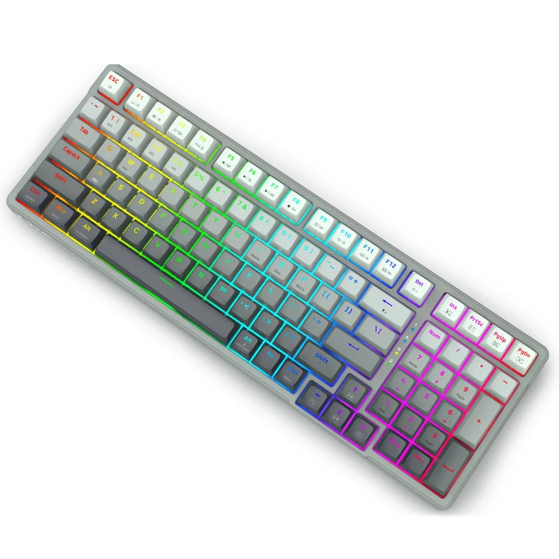 E-Yooso Z-99 Tri-Mode RGB 99-Keys Mechanical Keyboard Gradient Grey (Blue Switch, Silverwood Switch)