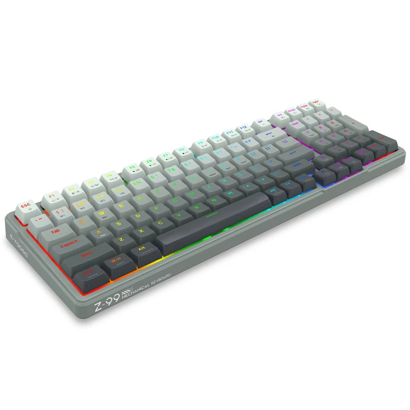 E-Yooso Z-99 Tri-Mode RGB 99-Keys Mechanical Keyboard Gradient Grey (Blue Switch, Silverwood Switch)