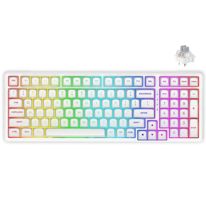 E-Yooso Z-99 RGB 99-Keys Wired Mechanical Keyboard White (Silverwood Switch)