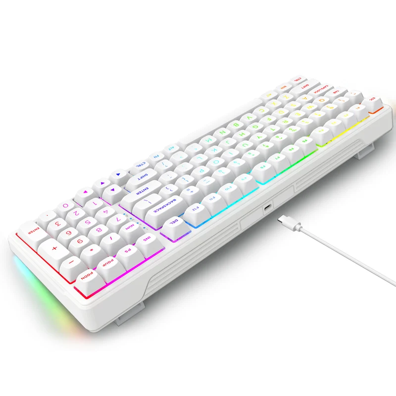 E-Yooso Z-99 RGB 99-Keys Wired Mechanical Keyboard White (Silverwood Switch)