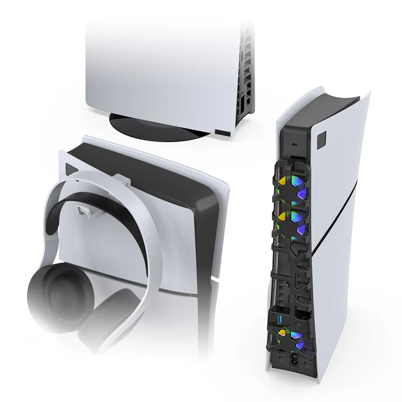 Dobe 3 In 1 Kit Cooling Fan | Console Stand | Headphone Hook For PS5 Slim TP5-3538D