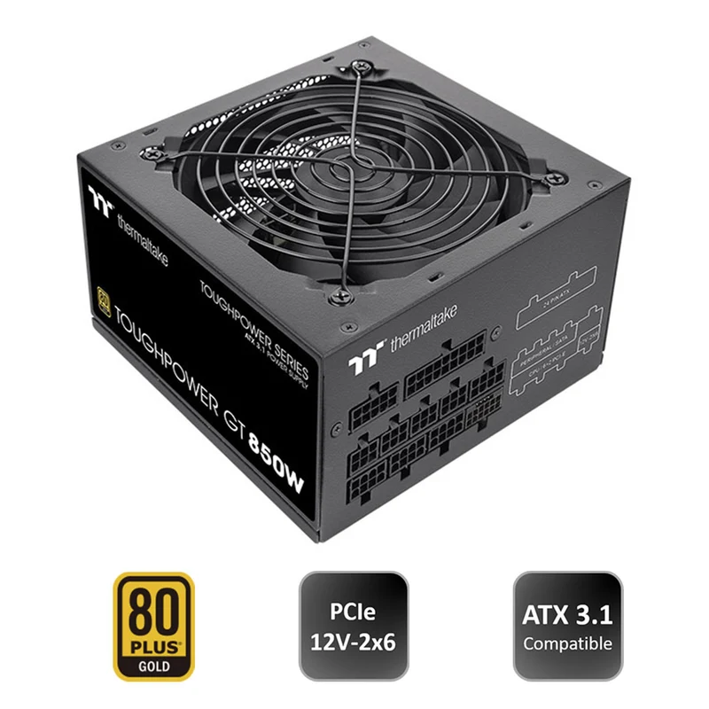 Thermaltake Toughpower GT 850W 80+ Gold Fully Modular Power Supply (Black, Snow)