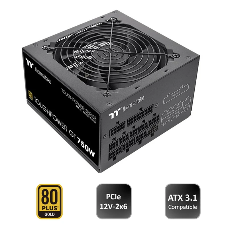 Thermaltake Toughpower GT 750W 80+ Gold Fully Modular Power Supply (Black, Snow)