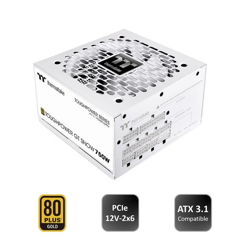 Thermaltake Toughpower GT 750W 80+ Gold Fully Modular Power Supply (Black, Snow)