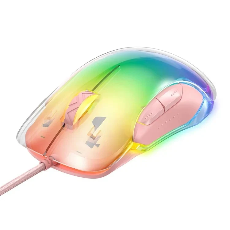 Onikuma CW925 RGB Wired eSports Gaming Mouse (White, Pink, Black)