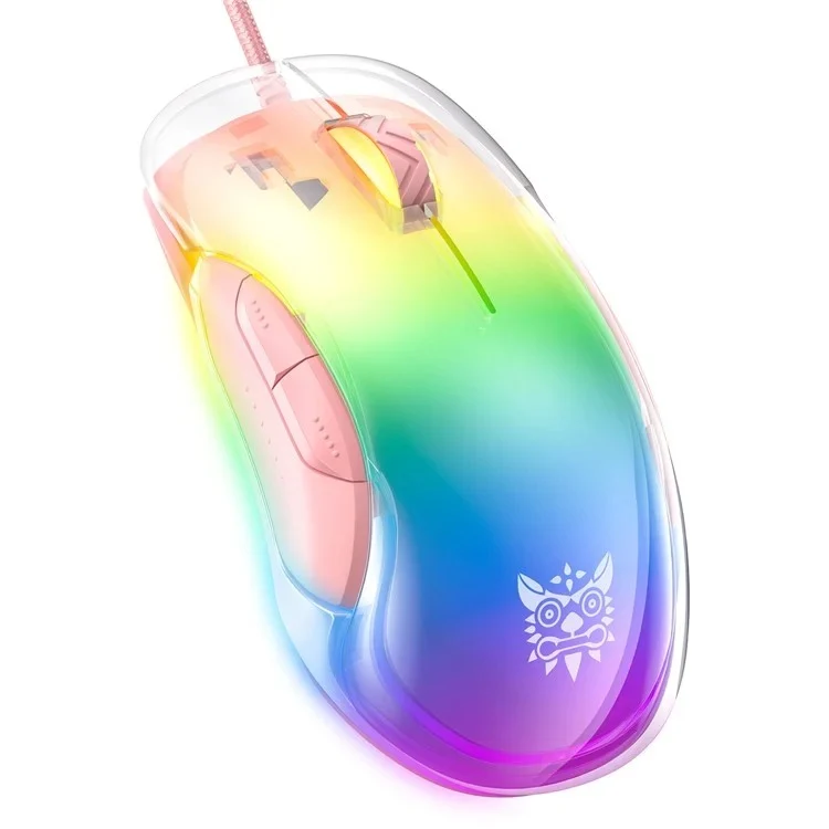Onikuma CW925 RGB Wired eSports Gaming Mouse (White, Pink, Black)