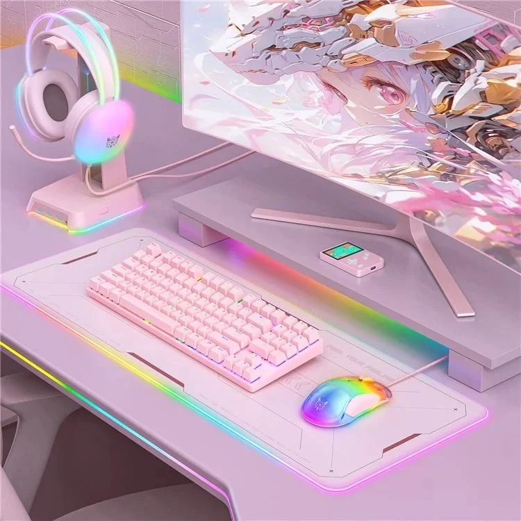 Onikuma CW925 RGB Wired eSports Gaming Mouse (White, Pink, Black)
