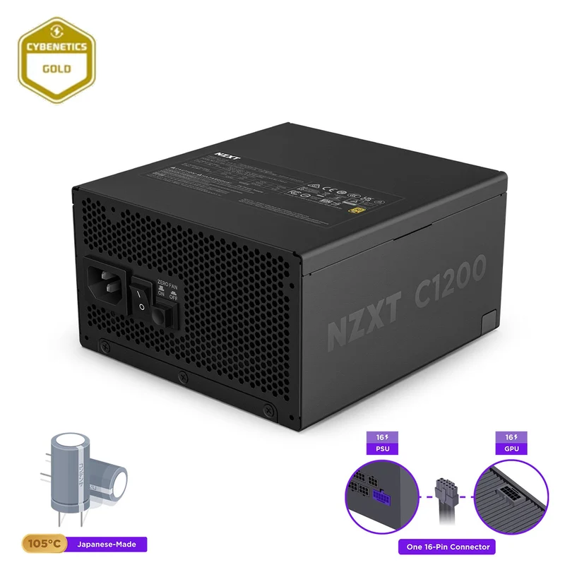 NZXT C1200 1200W 80+ Gold Fully Modular Low-Noise ATX 3.1 Power Supply (PA-2G2BB-US)