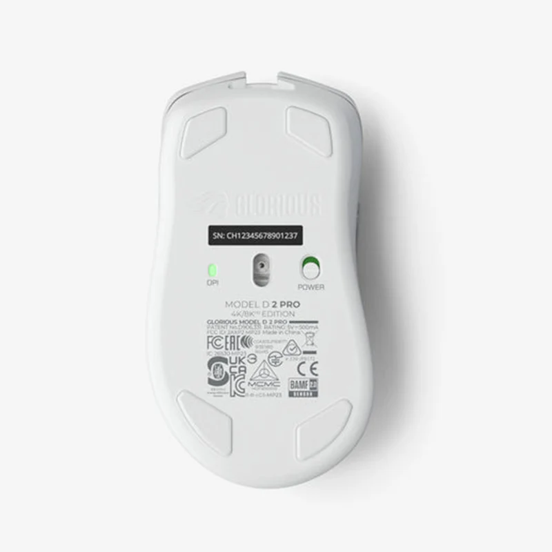 Glorious Model D 2 Pro 4K/ 8KHz Edition Wireless Ergonomic eSports Mouse (White)