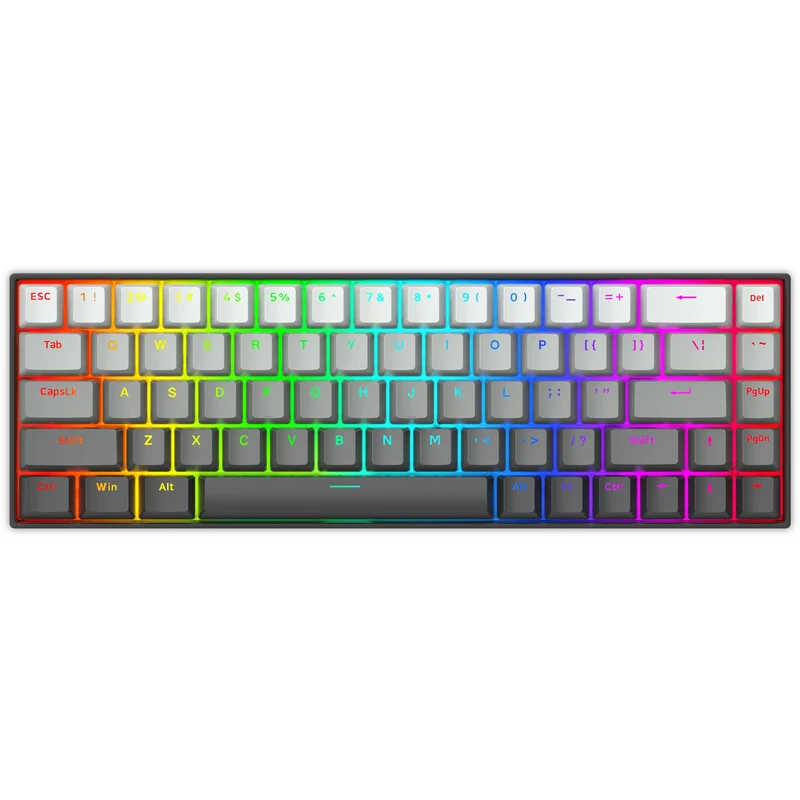 E-Yooso HZ-68 RGB 68-Keys Hot-Swappable Mechanical Keyboard Gradient Grey (Magnetic Switch)