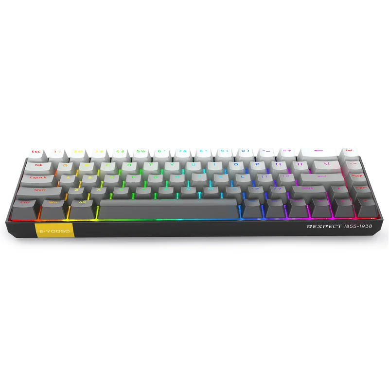 E-Yooso HZ-68 RGB 68-Keys Hot-Swappable Mechanical Keyboard Gradient Grey (Magnetic Switch)