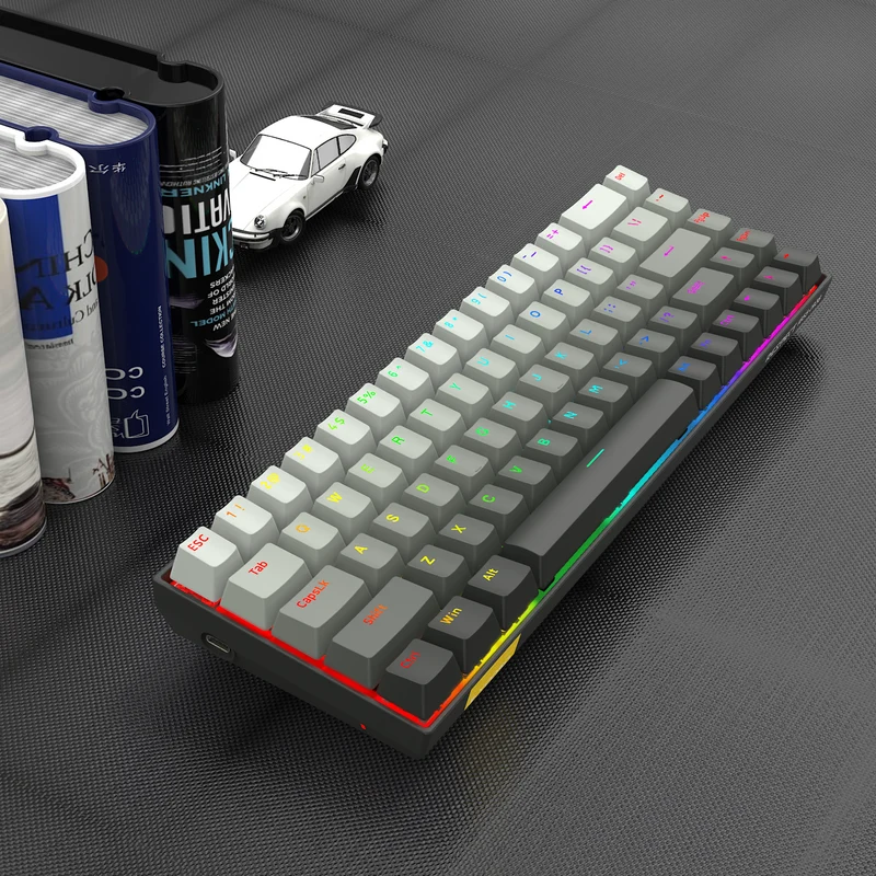 E-Yooso HZ-68 RGB 68-Keys Hot-Swappable Mechanical Keyboard Gradient Grey (Magnetic Switch)