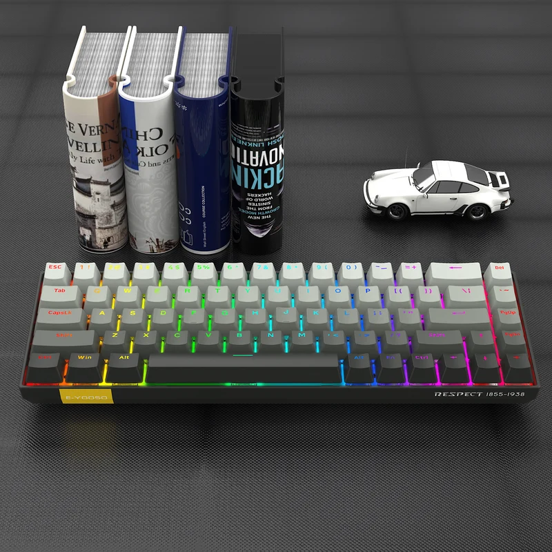 E-Yooso HZ-68 RGB 68-Keys Hot-Swappable Mechanical Keyboard Gradient Grey (Magnetic Switch)