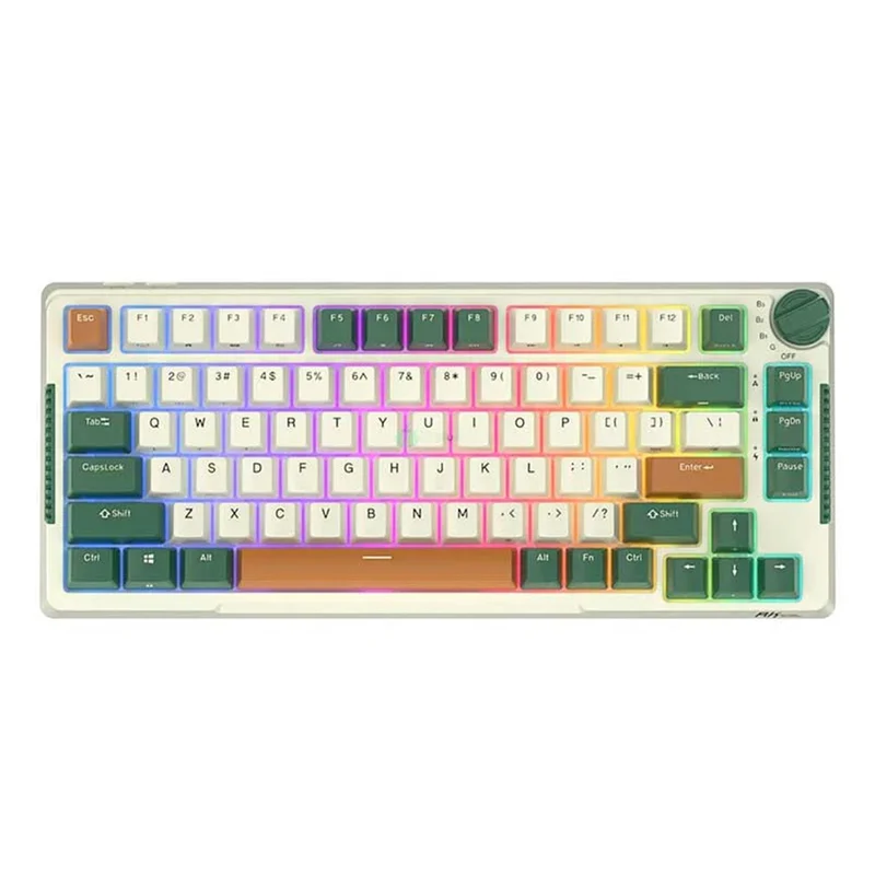 Royal Kludge RK-H81 Tri-Mode RGB 81 Keys Hot Swappable Mechanical Keyboard Time Machine (Brown Switch)