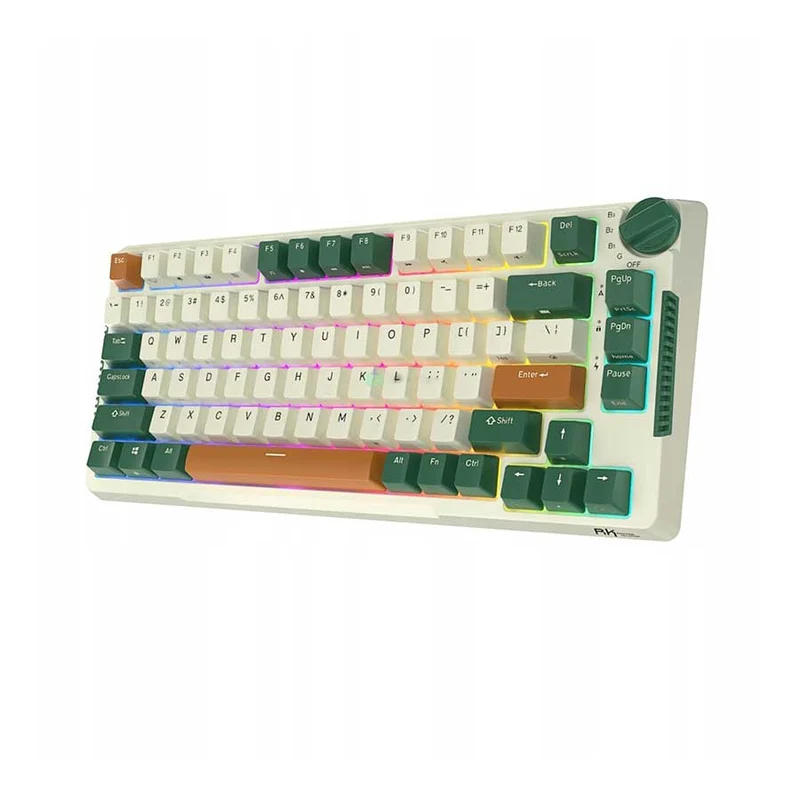 Royal Kludge RK-H81 Tri-Mode RGB 81 Keys Hot Swappable Mechanical Keyboard Time Machine (Brown Switch)