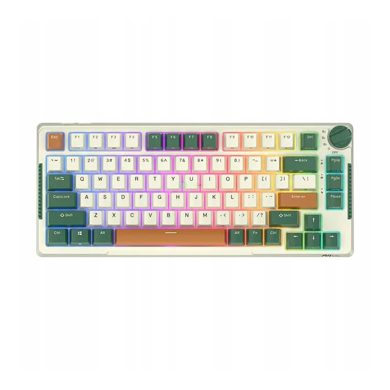 Royal Kludge RK-H81 Tri-Mode RGB 81 Keys Hot Swappable Mechanical Keyboard Time Machine (Brown Switch)