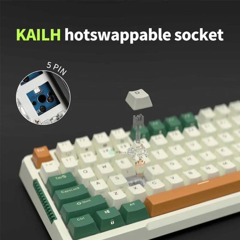 Royal Kludge RK-H81 Tri-Mode RGB 81 Keys Hot Swappable Mechanical Keyboard Time Machine (Brown Switch)