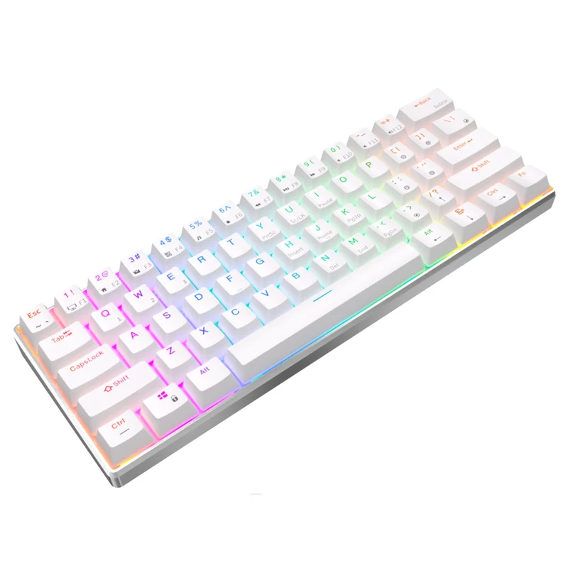 Royal Kludge RK61 Pro Tri-Mode RGB 61 Keys Hot Swappable Mechanical Keyboard Silver/White (Brown Switch)