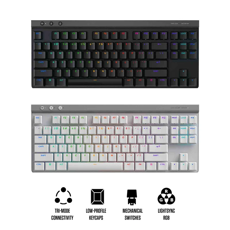 Logitech G515 Lightspeed Tkl Wireless Gaming Keyboard (Black, White)