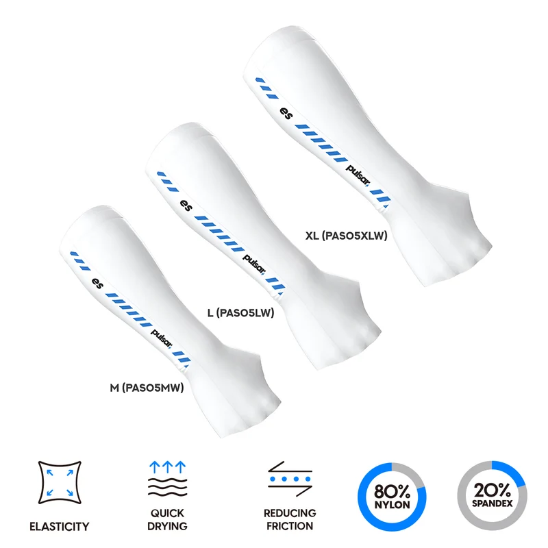 Pulsar ES eSports Arm Sleeve Palm Short (White) (M (PAS05MW), L (PAS05LW), XL (PAS05XLW))