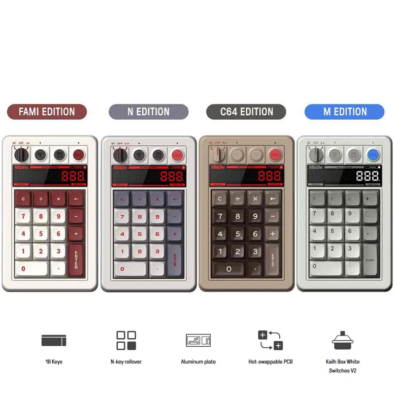 8Bitdo Retro 18 Mechanical Numpad (B5HB) (Fami Edition, N Edition, C64 Edition, M Edition)