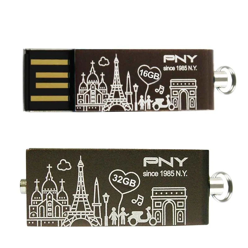 PNY Lovely Attache USB 2.0 Coffee Brown (16GB, 32GB)