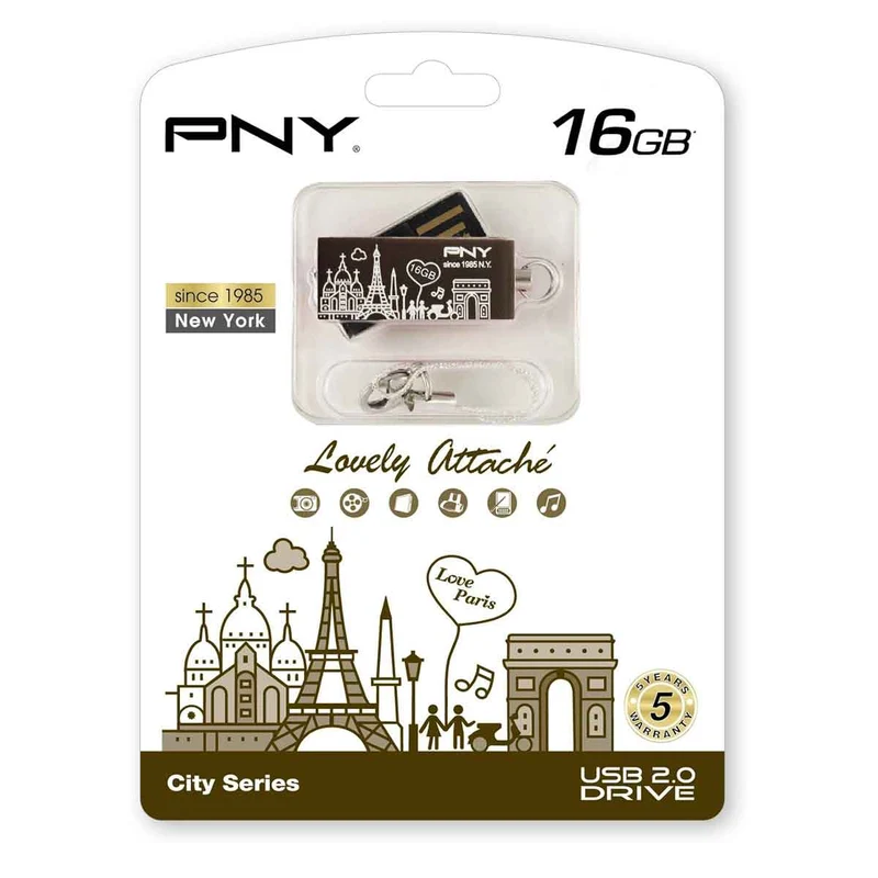 PNY Lovely Attache USB 2.0 Coffee Brown (16GB, 32GB)