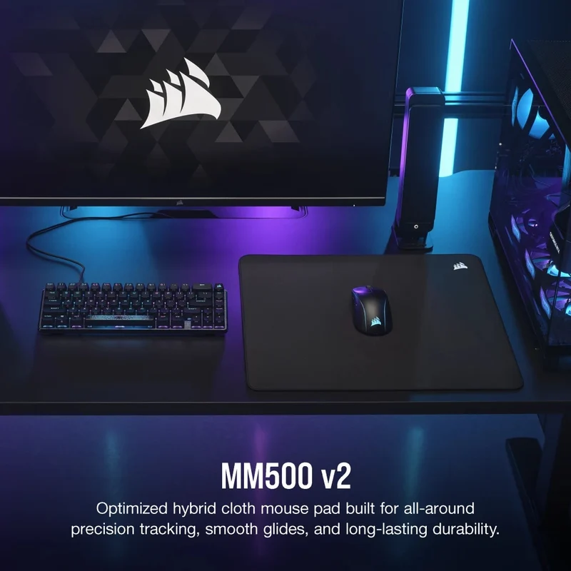 Corsair MM500 V2 Hybrid Cloth Gaming Mouse Pad (Large, Extended)
