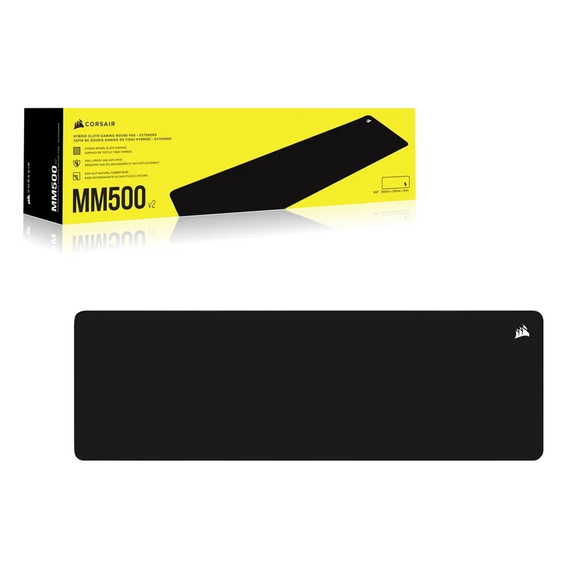 Corsair MM500 V2 Hybrid Cloth Gaming Mouse Pad (Large, Extended)
