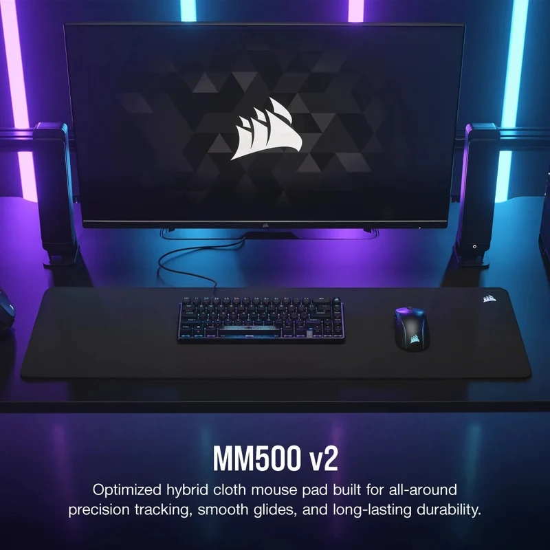 Corsair MM500 V2 Hybrid Cloth Gaming Mouse Pad (Large, Extended)