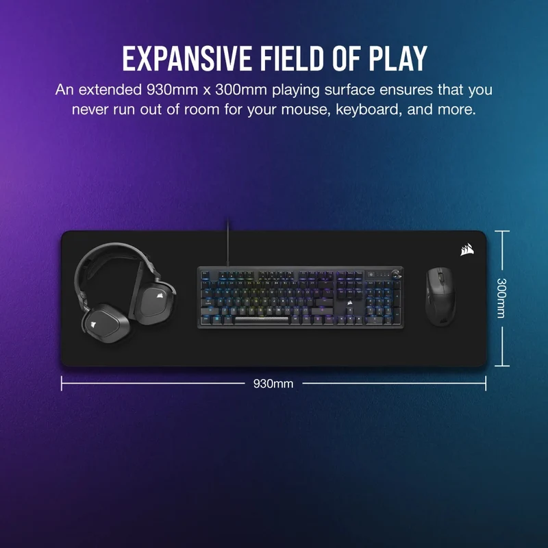 Corsair MM500 V2 Hybrid Cloth Gaming Mouse Pad (Large, Extended)