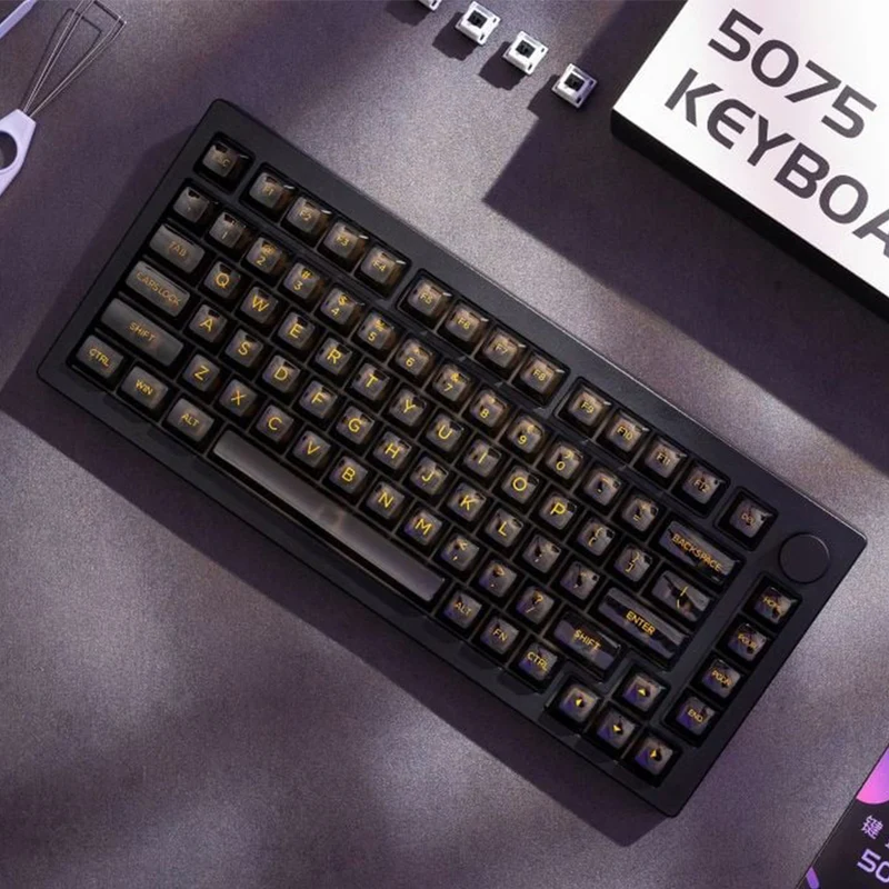 Akko Black Clear 5075B Plus Multi-Mode RGB Hot-Swappable Mechanical Keyboard (V3 Piano Pro Switch)