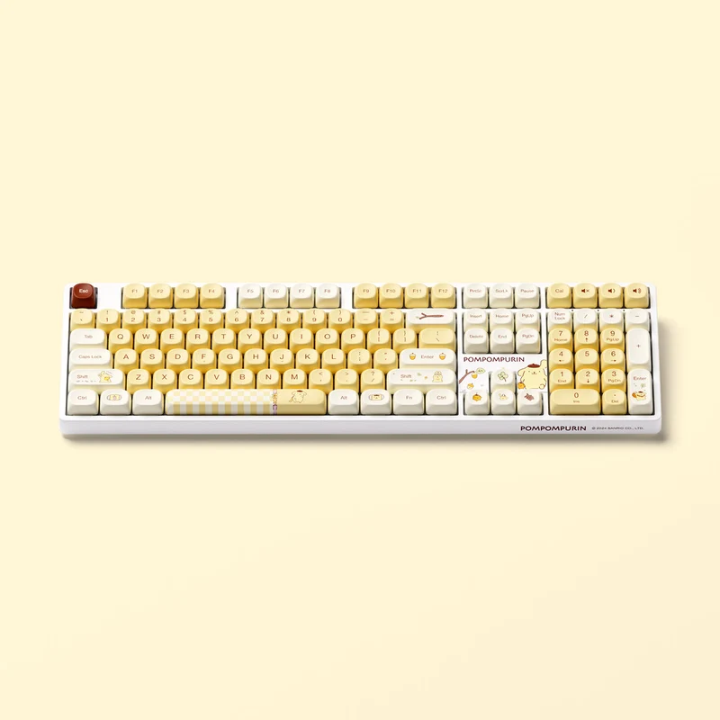 Akko Pompompurin 5108B Plus Multi-Mode RGB Hot-Swappable Mechanical Keyboard (Akko V3 Piano Pro Switch) (Yellow, Pink)