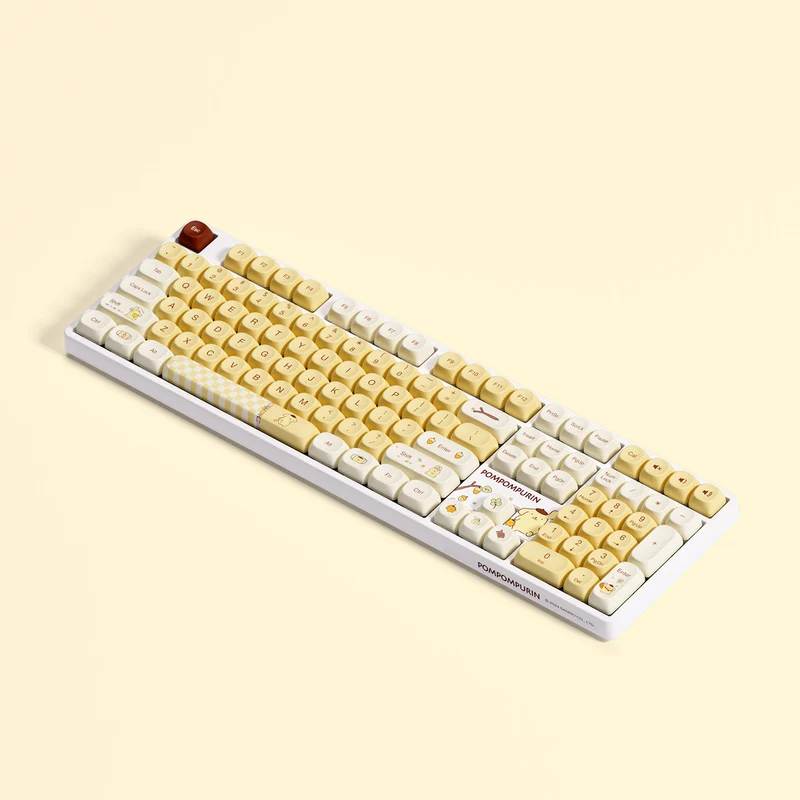 Akko Pompompurin 5108B Plus Multi-Mode RGB Hot-Swappable Mechanical Keyboard (Akko V3 Piano Pro Switch) (Yellow, Pink)