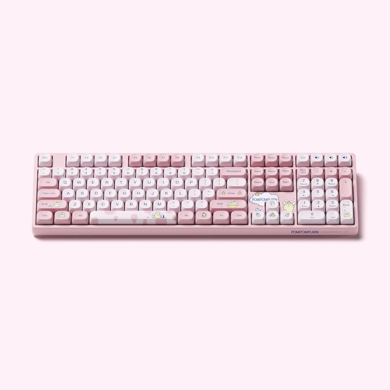Akko Pompompurin 5108B Plus Multi-Mode RGB Hot-Swappable Mechanical Keyboard (Akko V3 Piano Pro Switch) (Yellow, Pink)