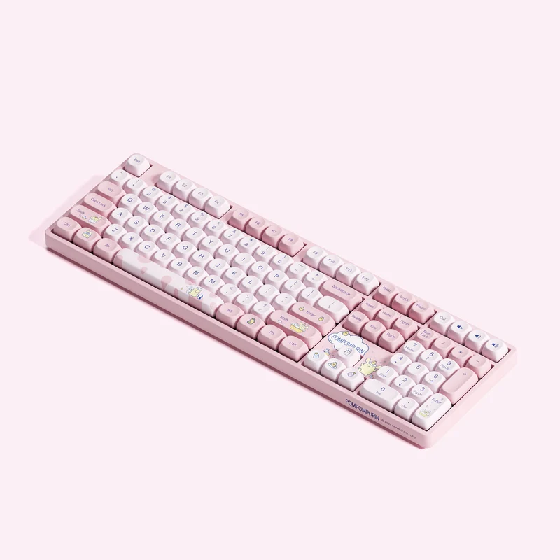 Akko Pompompurin 5108B Plus Multi-Mode RGB Hot-Swappable Mechanical Keyboard (Akko V3 Piano Pro Switch) (Yellow, Pink)