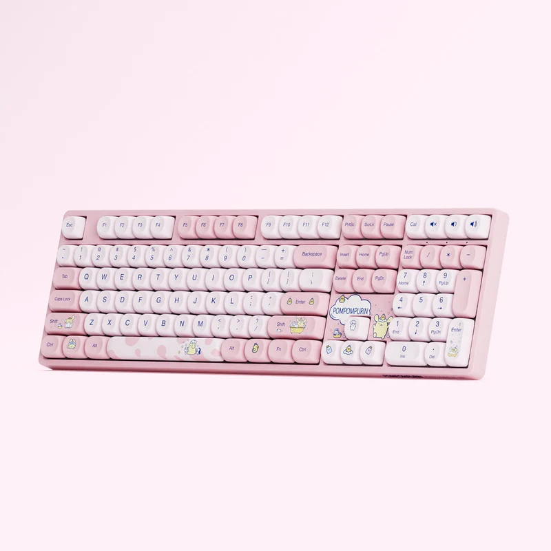 Akko Pompompurin 5108B Plus Multi-Mode RGB Hot-Swappable Mechanical Keyboard (Akko V3 Piano Pro Switch) (Yellow, Pink)