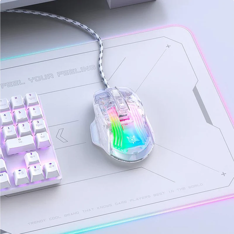 Onikuma CW923 RGB Wired eSports Gaming Mouse (Transparent)