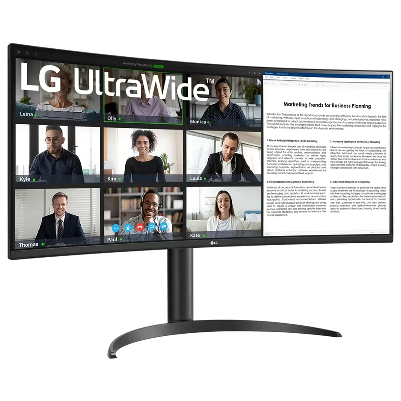 LG 34WR55QK-B 34" Ultrawide WQHD (3440x1440) 100Hz 5ms GTG VA Curved Monitor w/ USB Type-C