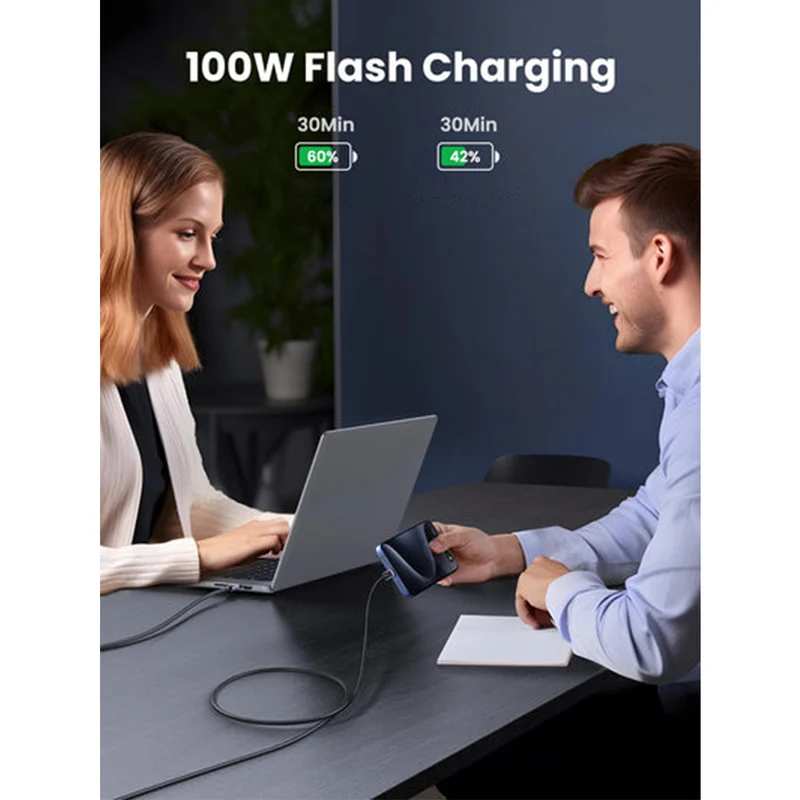 Ugreen USB-C to USB-C 100W PD Fast Charging Cable - (Space Grey) (0.5M, 2M, 3M)