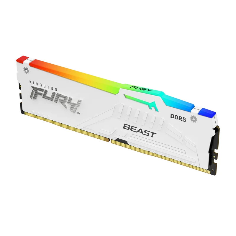 Kingston Fury Beast 16GB (1X16GB) DDR5 RGB Expo 6000MT/s CL36-44-44 Memory (White) (KF560C36BWE2A-16)