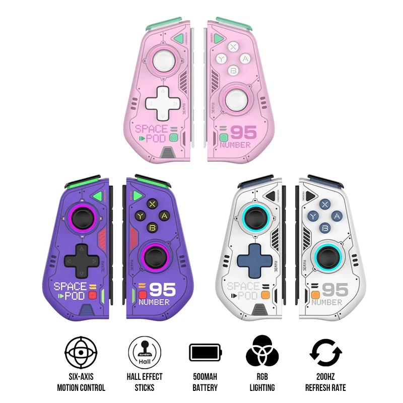 IINE Switch Left and Right Controller (Mecha Purple, Mecha Pink, Mecha White)